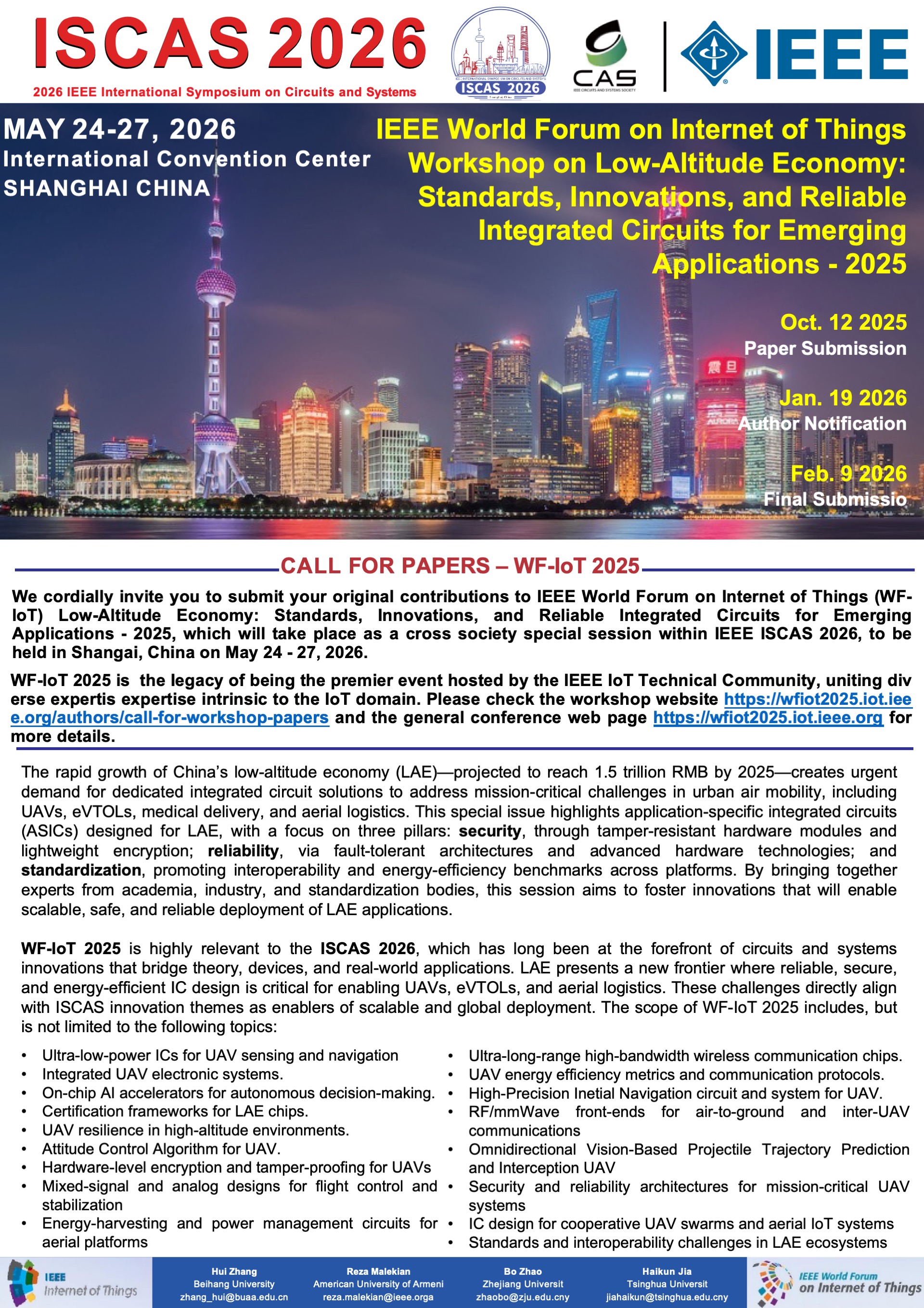 Call for WF-IoTs Cross-Society Papers